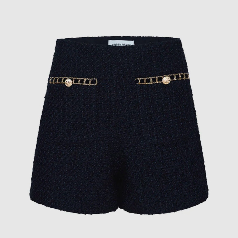 BOUCLE SEQUIN DETAIL SHORTS